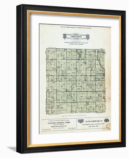 1900, Lake Lillian Township, Kandiyohi Lake, Minnesota, United States-null-Framed Giclee Print