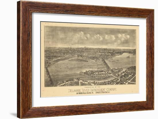1900, Trenton Bird's Eye View, New Jersey, United States-null-Framed Giclee Print
