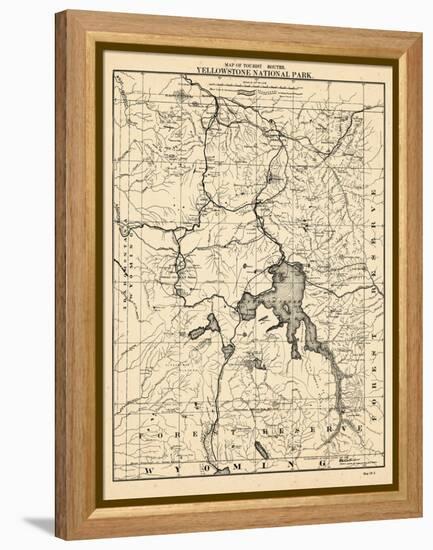 1900, Yellowstone National Park Tourist Map, Wyoming, United States-null-Framed Premier Image Canvas