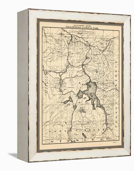 1900, Yellowstone National Park Tourist Map, Wyoming, United States-null-Framed Premier Image Canvas