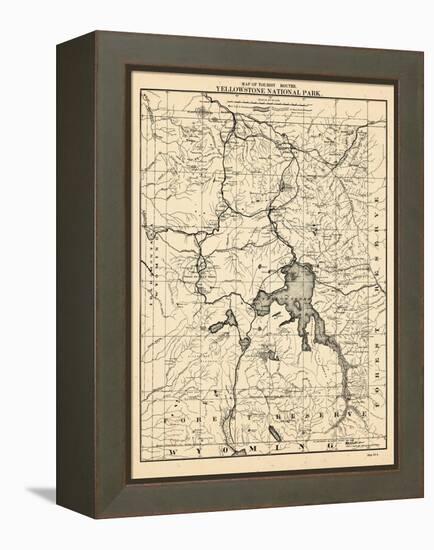 1900, Yellowstone National Park Tourist Map, Wyoming, United States-null-Framed Premier Image Canvas