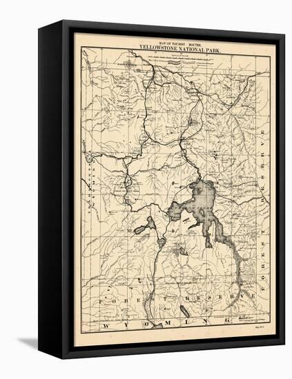 1900, Yellowstone National Park Tourist Map, Wyoming, United States-null-Framed Premier Image Canvas