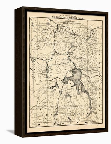 1900, Yellowstone National Park Tourist Map, Wyoming, United States-null-Framed Premier Image Canvas