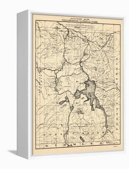 1900, Yellowstone National Park Tourist Map, Wyoming, United States-null-Framed Premier Image Canvas