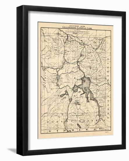 1900, Yellowstone National Park Tourist Map, Wyoming, United States-null-Framed Giclee Print