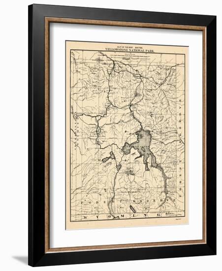 1900, Yellowstone National Park Tourist Map, Wyoming, United States-null-Framed Giclee Print