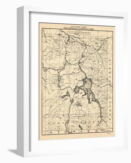 1900, Yellowstone National Park Tourist Map, Wyoming, United States-null-Framed Giclee Print