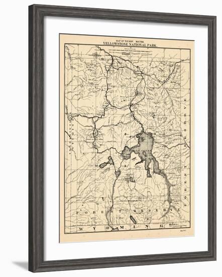 1900, Yellowstone National Park Tourist Map, Wyoming, United States-null-Framed Giclee Print