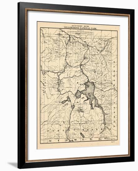 1900, Yellowstone National Park Tourist Map, Wyoming, United States-null-Framed Giclee Print