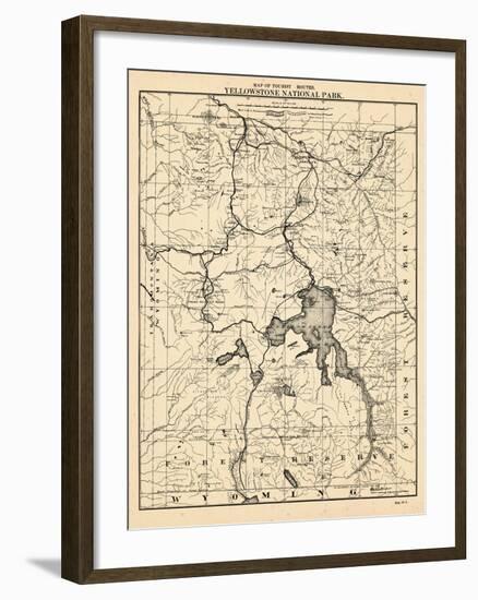 1900, Yellowstone National Park Tourist Map, Wyoming, United States--Framed Giclee Print