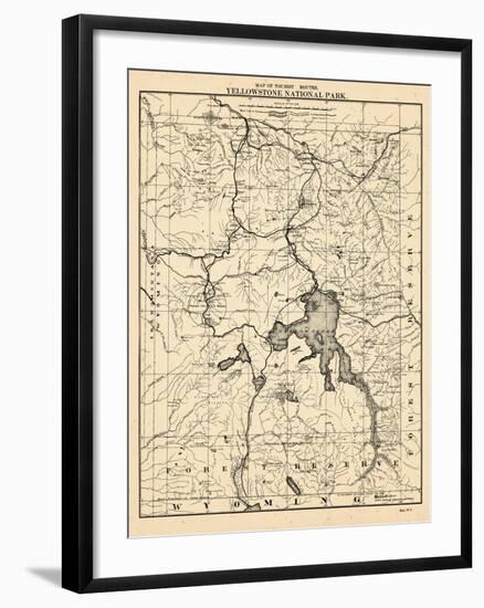 1900, Yellowstone National Park Tourist Map, Wyoming, United States-null-Framed Giclee Print