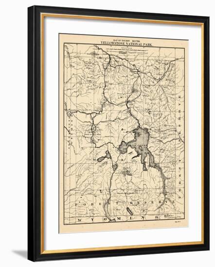 1900, Yellowstone National Park Tourist Map, Wyoming, United States--Framed Giclee Print