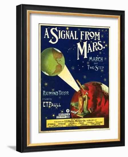 1900s USA A Signal From Mars Sheet Music Cover-null-Framed Giclee Print