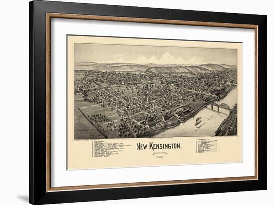 1902, New Kensington Bird's Eye View, Pennsylvania, United States-null-Framed Giclee Print