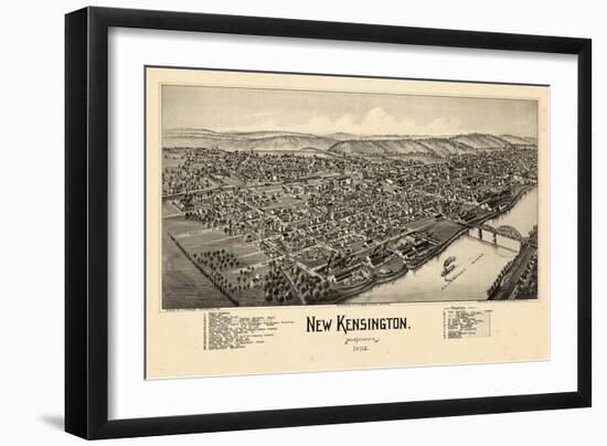 1902, New Kensington Bird's Eye View, Pennsylvania, United States-null-Framed Giclee Print