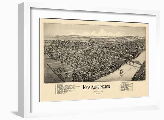 1902, New Kensington Bird's Eye View, Pennsylvania, United States-null-Framed Giclee Print