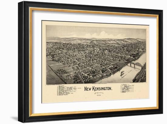 1902, New Kensington Bird's Eye View, Pennsylvania, United States-null-Framed Giclee Print