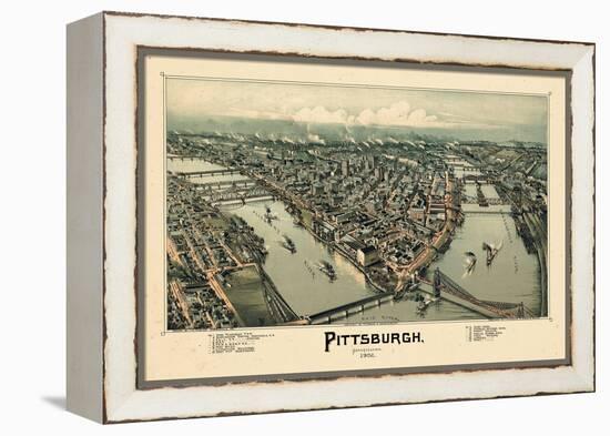 1902, Pittsburgh Bird's Eye View, Pennsylvania, United States-null-Framed Premier Image Canvas