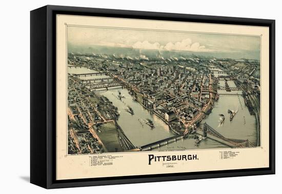 1902, Pittsburgh Bird's Eye View, Pennsylvania, United States-null-Framed Premier Image Canvas