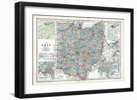 1902, State Map, Ohio, United States-null-Framed Giclee Print