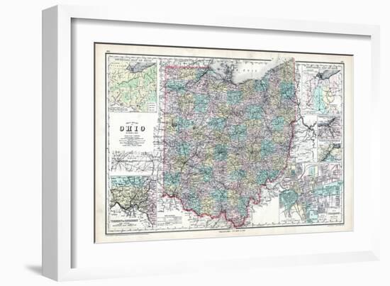 1902, State Map, Ohio, United States-null-Framed Giclee Print