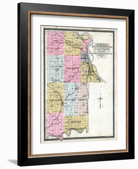 1903, Leavenworth County Outline Map, Kansas, United States-null-Framed Giclee Print