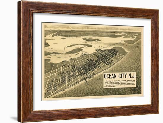 1903, Ocean City Bird's Eye View, New Jersey, United States-null-Framed Giclee Print