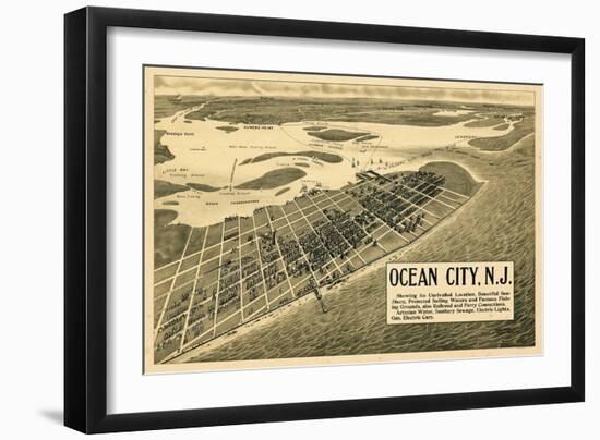 1903, Ocean City Bird's Eye View, New Jersey, United States-null-Framed Giclee Print