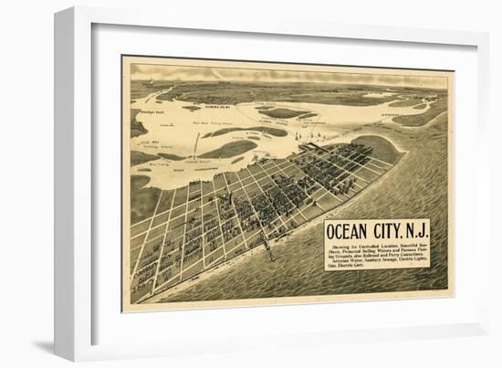 1903, Ocean City Bird's Eye View, New Jersey, United States-null-Framed Giclee Print