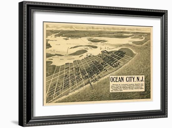 1903, Ocean City Bird's Eye View, New Jersey, United States-null-Framed Giclee Print