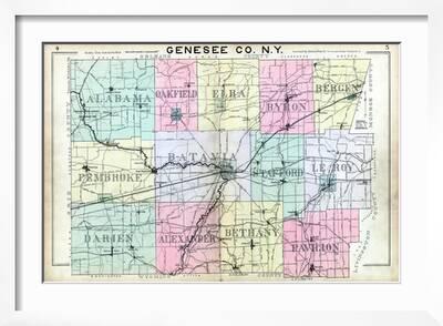 Map Of Genesee County Ny 1904, Genesee County Map, New York, United States' Giclee Print | Art.com