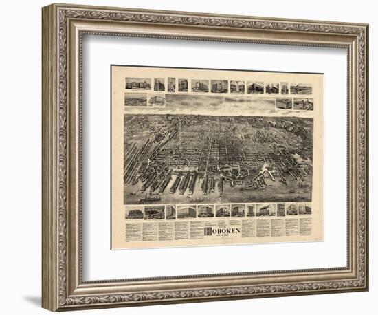 1904, Hoboken Bird's Eye View, New Jersey, United States-null-Framed Giclee Print