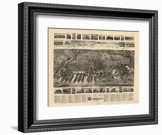 1904, Hoboken Bird's Eye View, New Jersey, United States-null-Framed Giclee Print