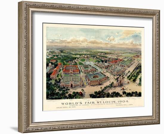 1904, Saint Louis World's Fair Bird's Eye View Unattributed Publisher, Missouri, United-null-Framed Giclee Print