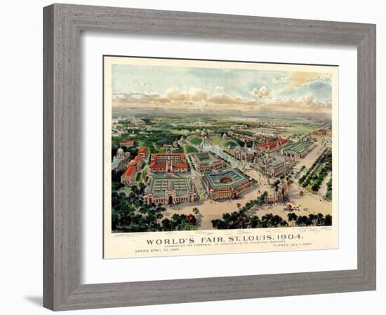 1904, Saint Louis World's Fair Bird's Eye View Unattributed Publisher, Missouri, United-null-Framed Giclee Print