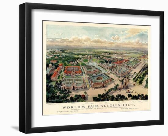 1904, Saint Louis World's Fair Bird's Eye View Unattributed Publisher, Missouri, United-null-Framed Giclee Print