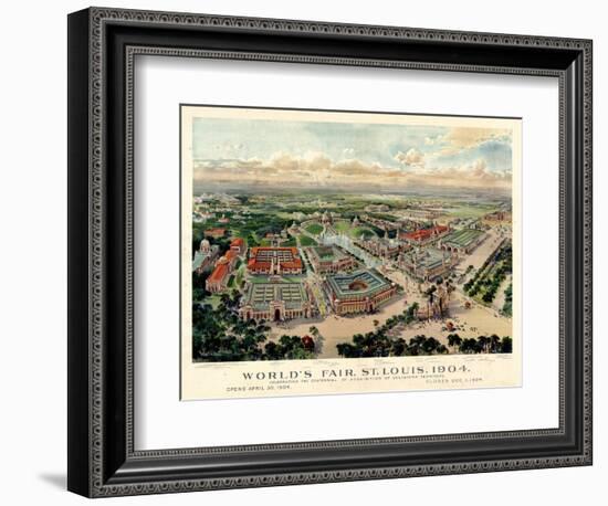 1904, Saint Louis World's Fair Bird's Eye View Unattributed Publisher, Missouri, United-null-Framed Giclee Print