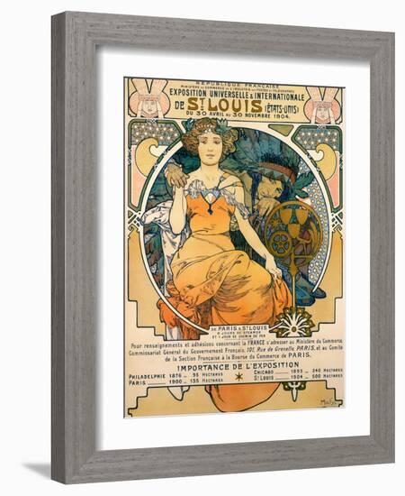 1904 St. Louis World's Fair Poster-Alphonse Mucha-Framed Art Print