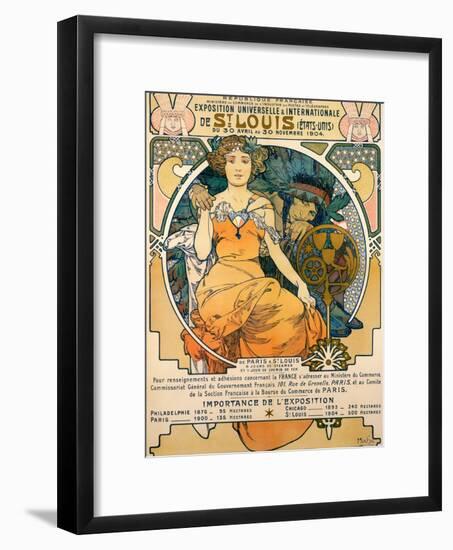 1904 St. Louis World's Fair Poster-Alphonse Mucha-Framed Art Print