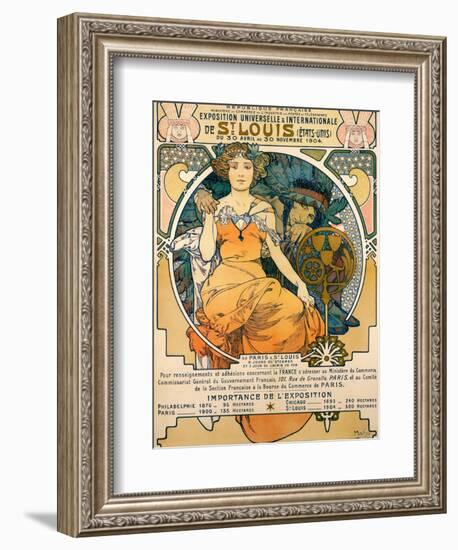 1904 St. Louis World's Fair Poster-Alphonse Mucha-Framed Premium Giclee Print