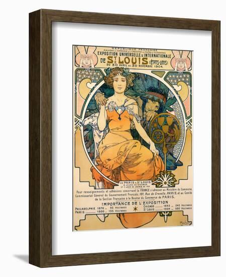 1904 St. Louis World's Fair Poster-Alphonse Mucha-Framed Premium Giclee Print