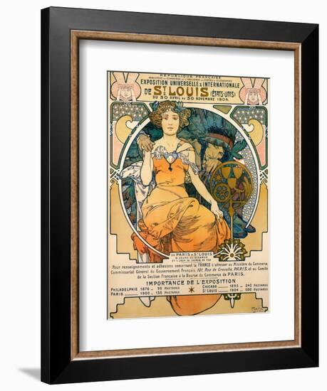 1904 St. Louis World's Fair Poster-Alphonse Mucha-Framed Premium Giclee Print