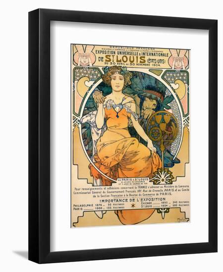 1904 St. Louis World's Fair Poster-Alphonse Mucha-Framed Premium Giclee Print