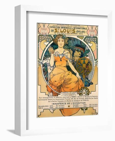 1904 St. Louis World's Fair Poster-Alphonse Mucha-Framed Premium Giclee Print