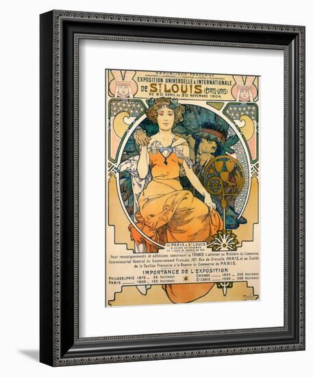 1904 St. Louis World's Fair Poster-Alphonse Mucha-Framed Premium Giclee Print