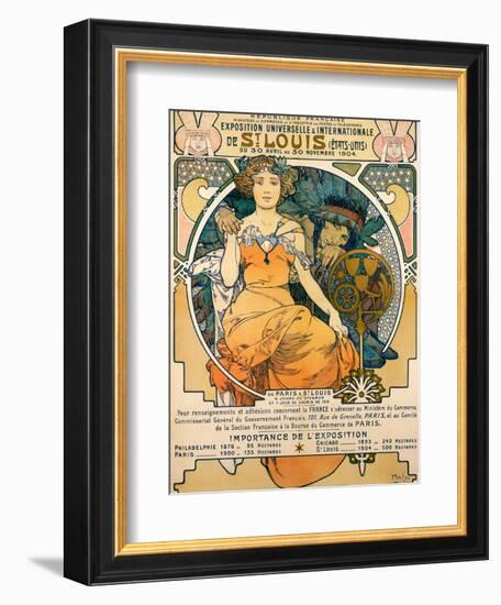 1904 St. Louis World's Fair Poster-Alphonse Mucha-Framed Premium Giclee Print