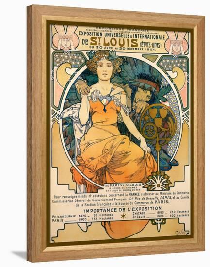 1904 St. Louis World's Fair Poster-Alphonse Mucha-Framed Stretched Canvas