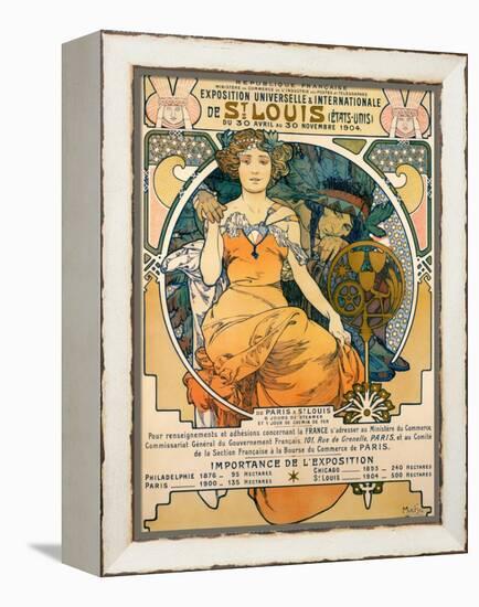 1904 St. Louis World's Fair Poster-Alphonse Mucha-Framed Stretched Canvas