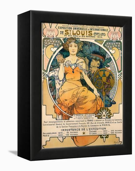 1904 St. Louis World's Fair Poster-Alphonse Mucha-Framed Stretched Canvas