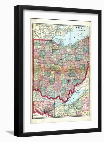 1905, Ohio State Map, Ohio, United States-null-Framed Giclee Print